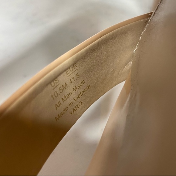 Sam Edelman Yaro Neutral Faux Patent Leather Block Heel Sandal 10 1/2 - Picture 11 of 14